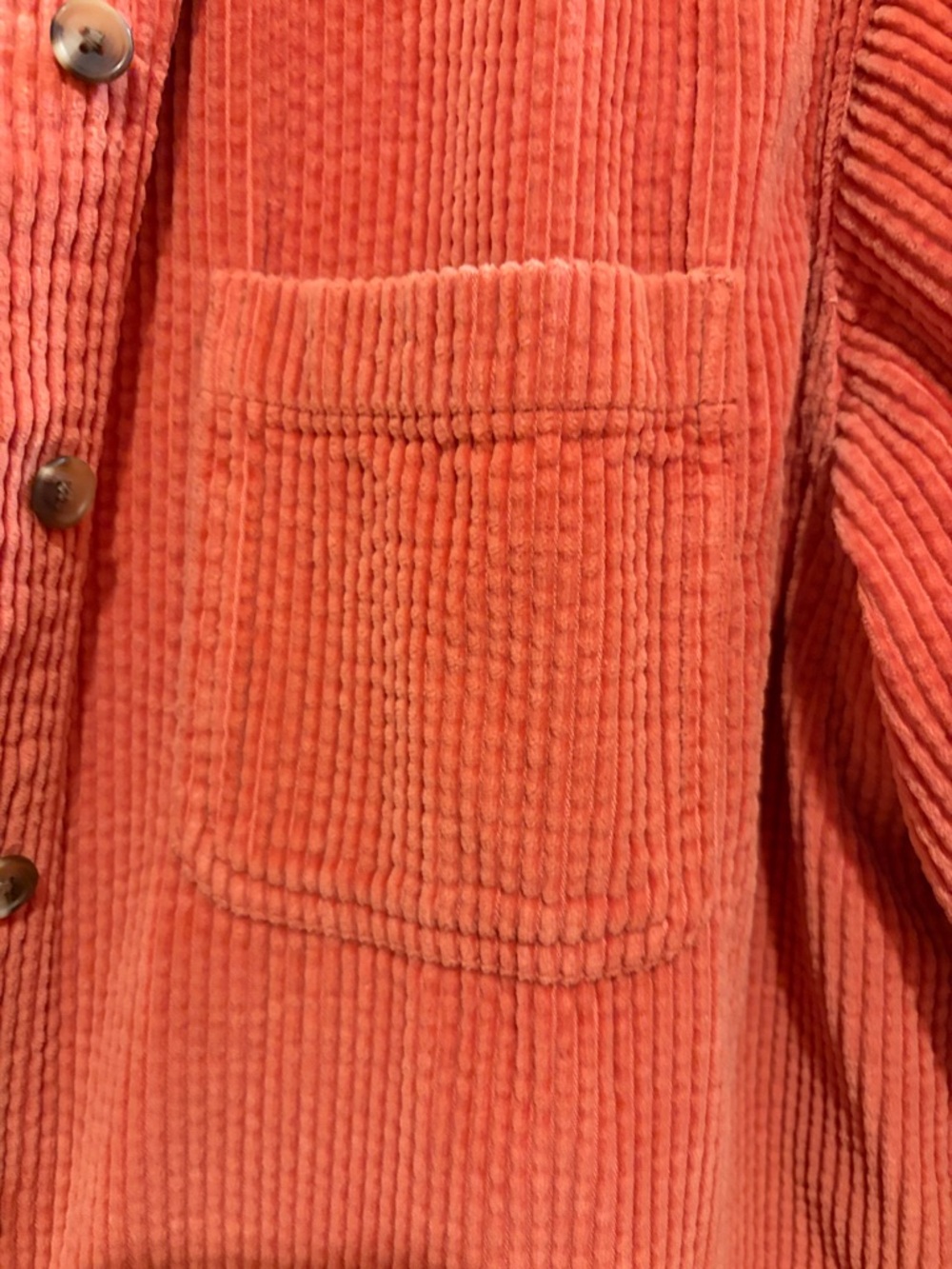 L.L. Bean Corduroy Button-Down Shirt in Rust Orange/Peach - Picture 4 of 6